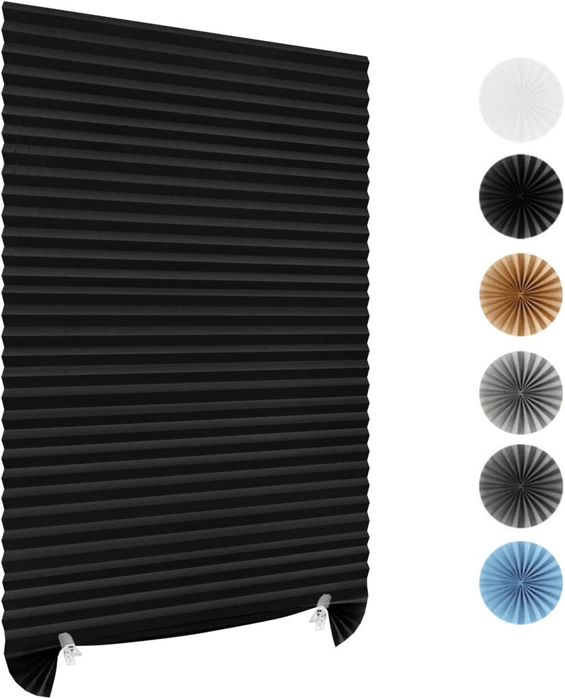 MALOKI Pleated Window Shades,Temporary Window Blinds Cordless Light Filtering Pleated Fabric Shade Room Darkening Shades for Office,Living Room,Bedroom - 35 x 71 Inch (Fits Windows 19-36 inch) - Image 1